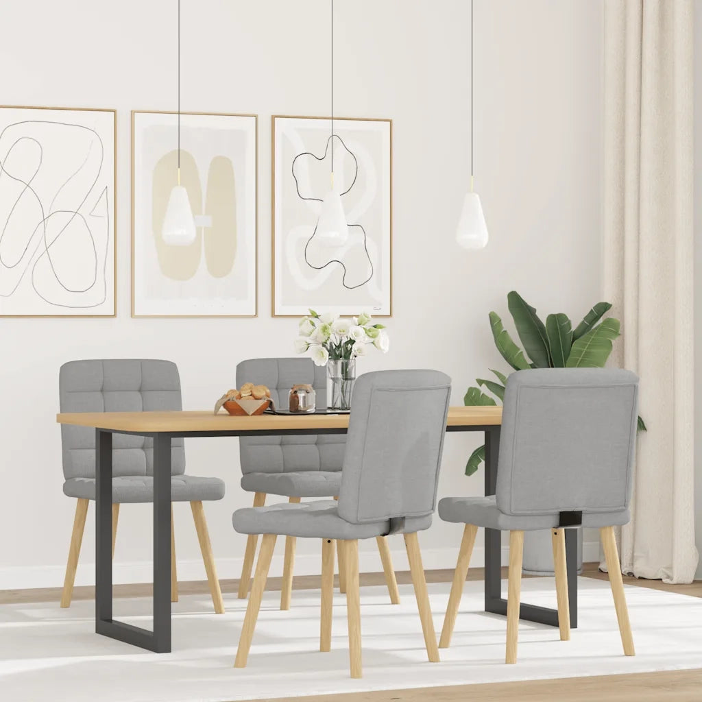 Sedie da Pranzo 4 pz Grigio Nuvola in Tessuto