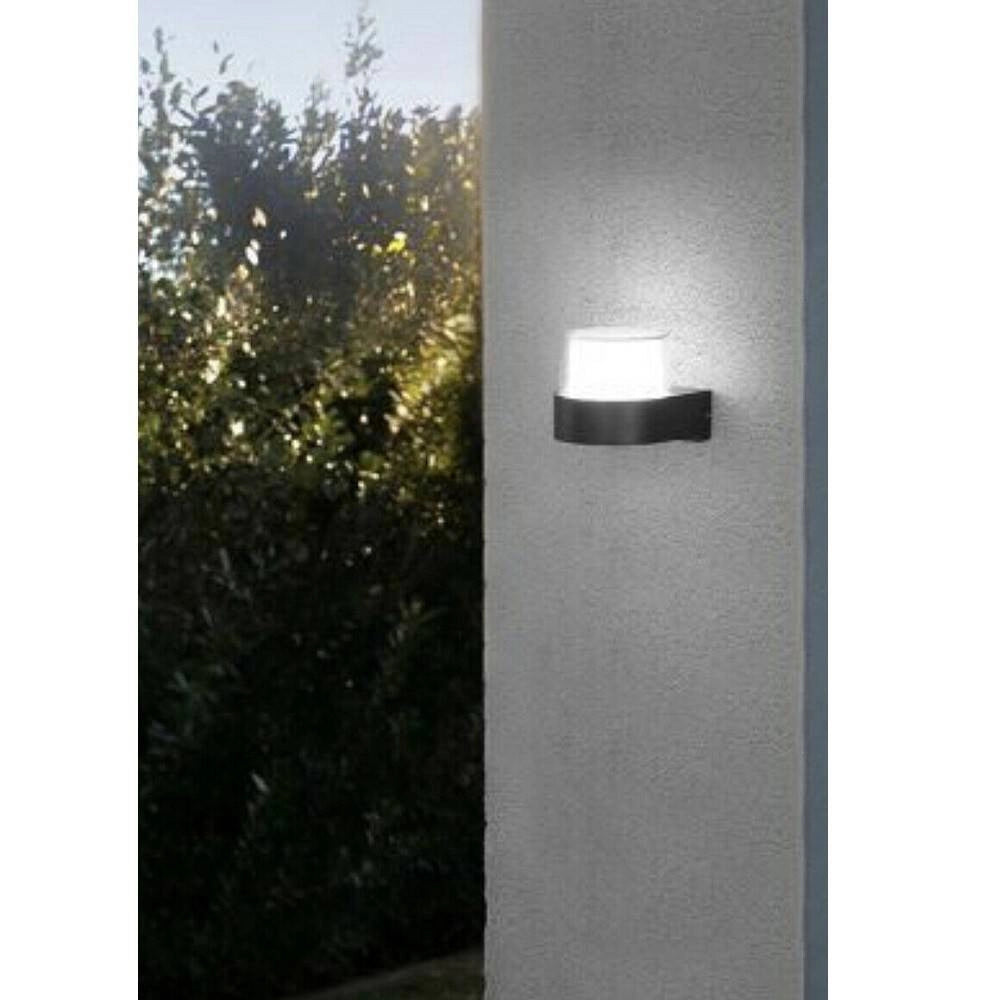Trade Shop - Applique Moderna A Led Per Esterno Da Parete Nero 7w Luce 6500k 3000k 4000k Es57 - -bianco Freddo      -