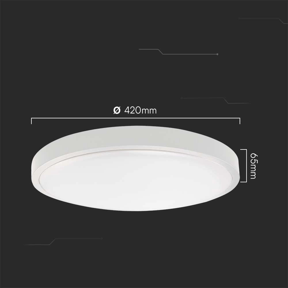 Plafoniera LED V-TAC 36W tonda 42cm IP44 sensore bianca