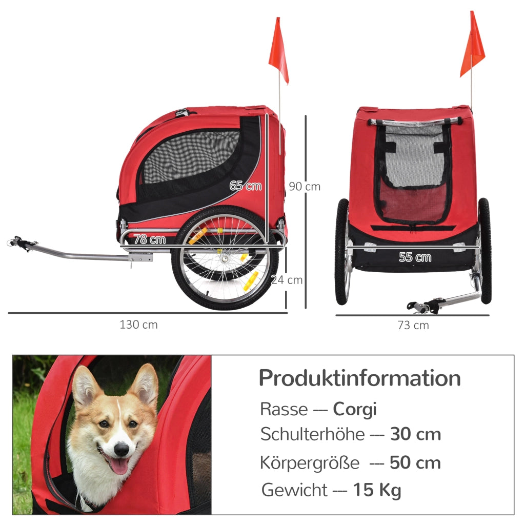 Trasportino Bici per Cane con Attacco Universale ¨C Zephmum ¨C Acciaio Rosso e Nero