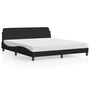 Letto matrimoniale | Letto per adulti | Giroletto Dover Nero 180x200 cm in Velluto