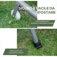 Lettino Matrimoniale 2 Posti Parasole Regolabile da Esterno e Giardino 200x175 x134cm Crema