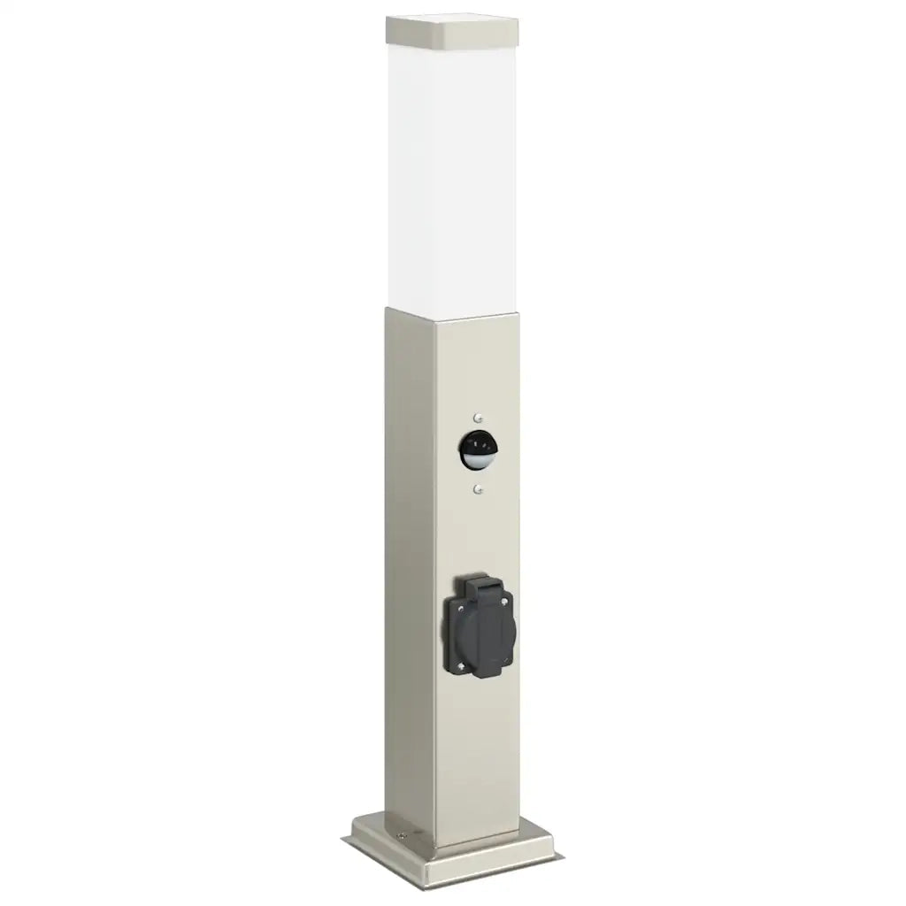Lampioni a dissuasore con sensore e presa 3 pz 50 cm Acciaio Inox IP44 4006066