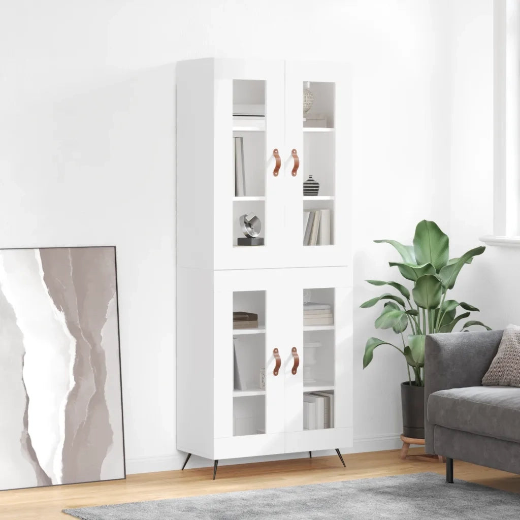 Credenza | Madia | Buffet da pranzo | Armadio da pranzo Bianca 69,5x34x180 cm in Legno Multistrato