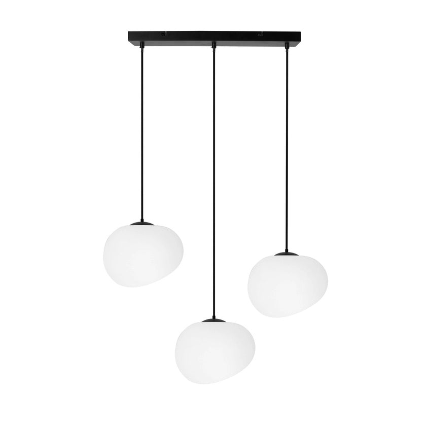 Lampada a sospensione Candellux STONES 3xE27 nero/bianco