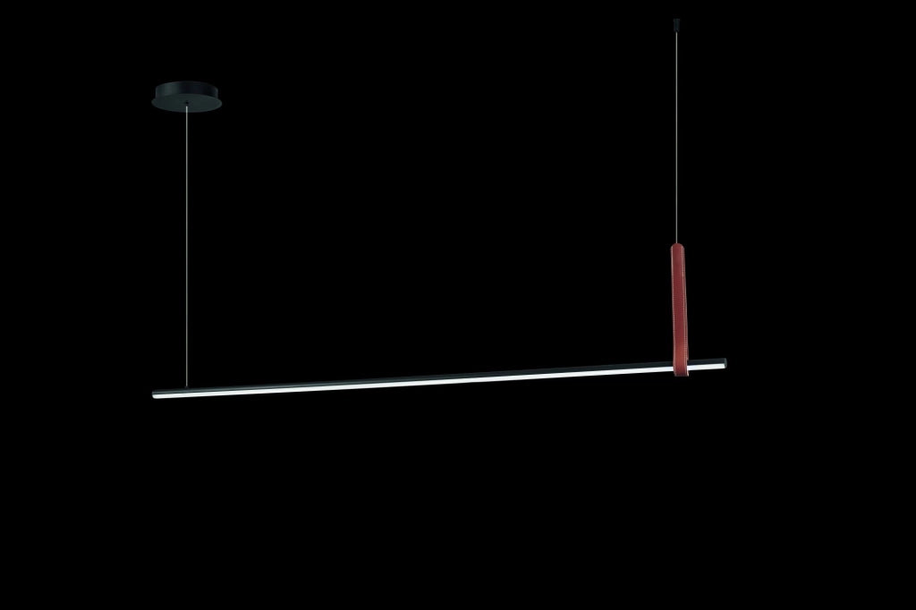 SOSPENSIONE REGOLI ORIZZONTALE NERO L.150CM 3000K 1340LM 24W DIMMERABILE