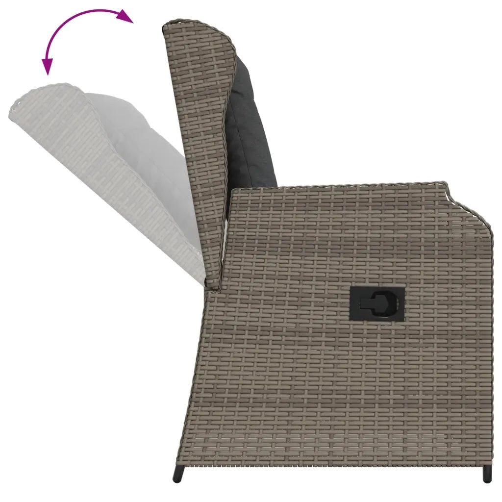 Set Divani da Giardino 5 pz con Cuscini in Polyrattan Grigio 3262734