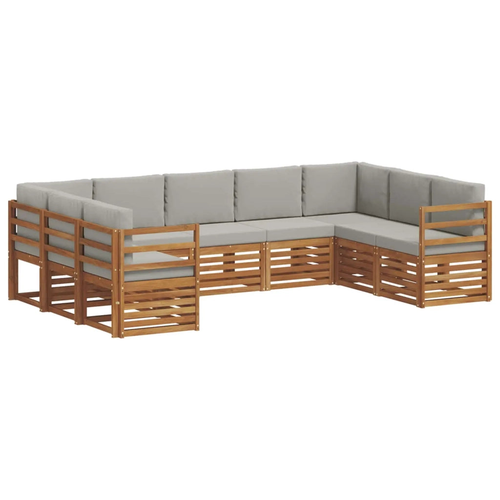 Set divano sezionale con cuscino 9 pcs Grigio Naturale e Chiaro 3375461