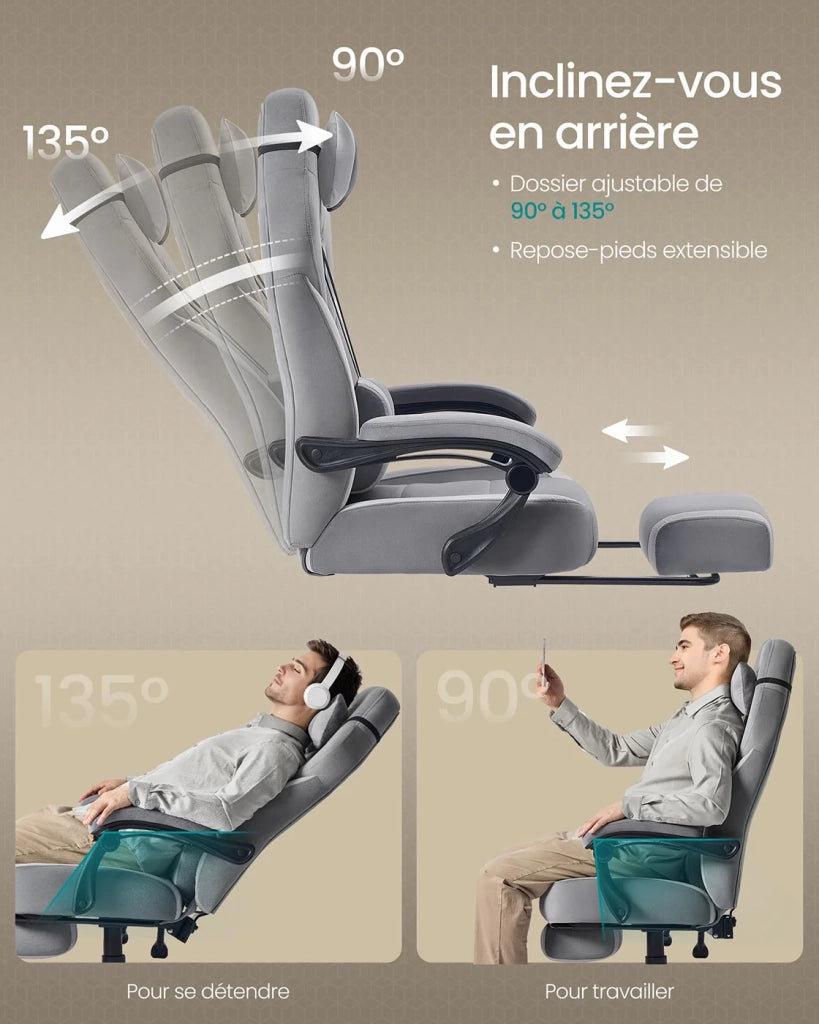 Sedia da ufficio spessore 10 cm altezza regolabile ergonomica grigia 12_0005900