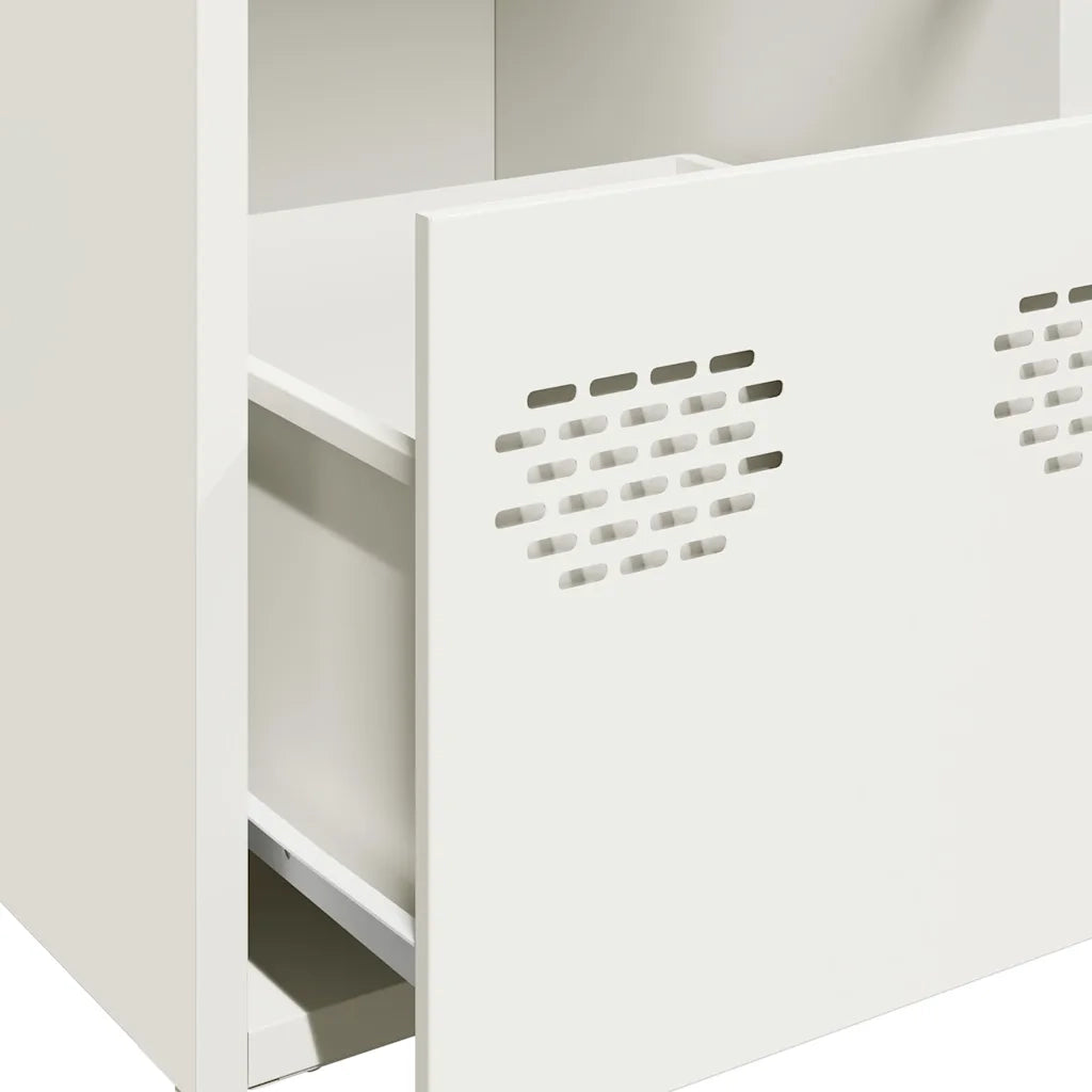 Credenza Bianca 68x39x73,5 cm in Acciaio Laminato a Freddo 851261
