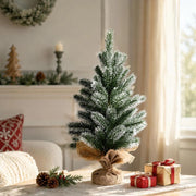 Mini albero di Natale sulla scrivania 50 cm coperto di neve con supporto