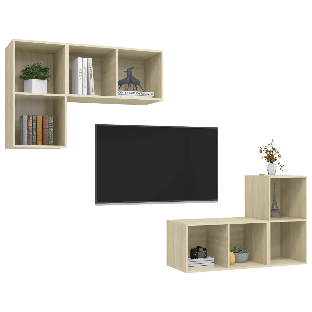 Mobile TV a Parete 4 pz Rovere Sonoma in Truciolato cod mxl 27162