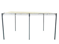 Gazebo da Giardino Pergola con 5 Pali 400x300x240 cm in Acciaio e Poliestere Beige e Nero
