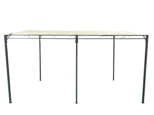 Gazebo da Giardino Pergola con 5 Pali 400x300x240 cm in Acciaio e Poliestere Beige e Nero