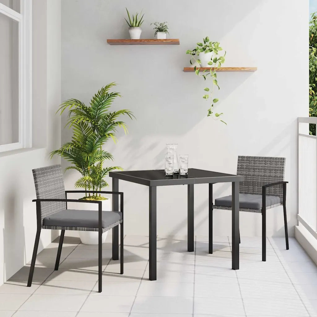 Set da Pranzo per Giardino 3 pcs Grigio 3379240