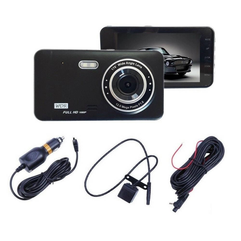 Trade Shop - Dvr Telecamera Videoregistratore Per Auto 2 Telecamere Hd Display 4" Gt19 -