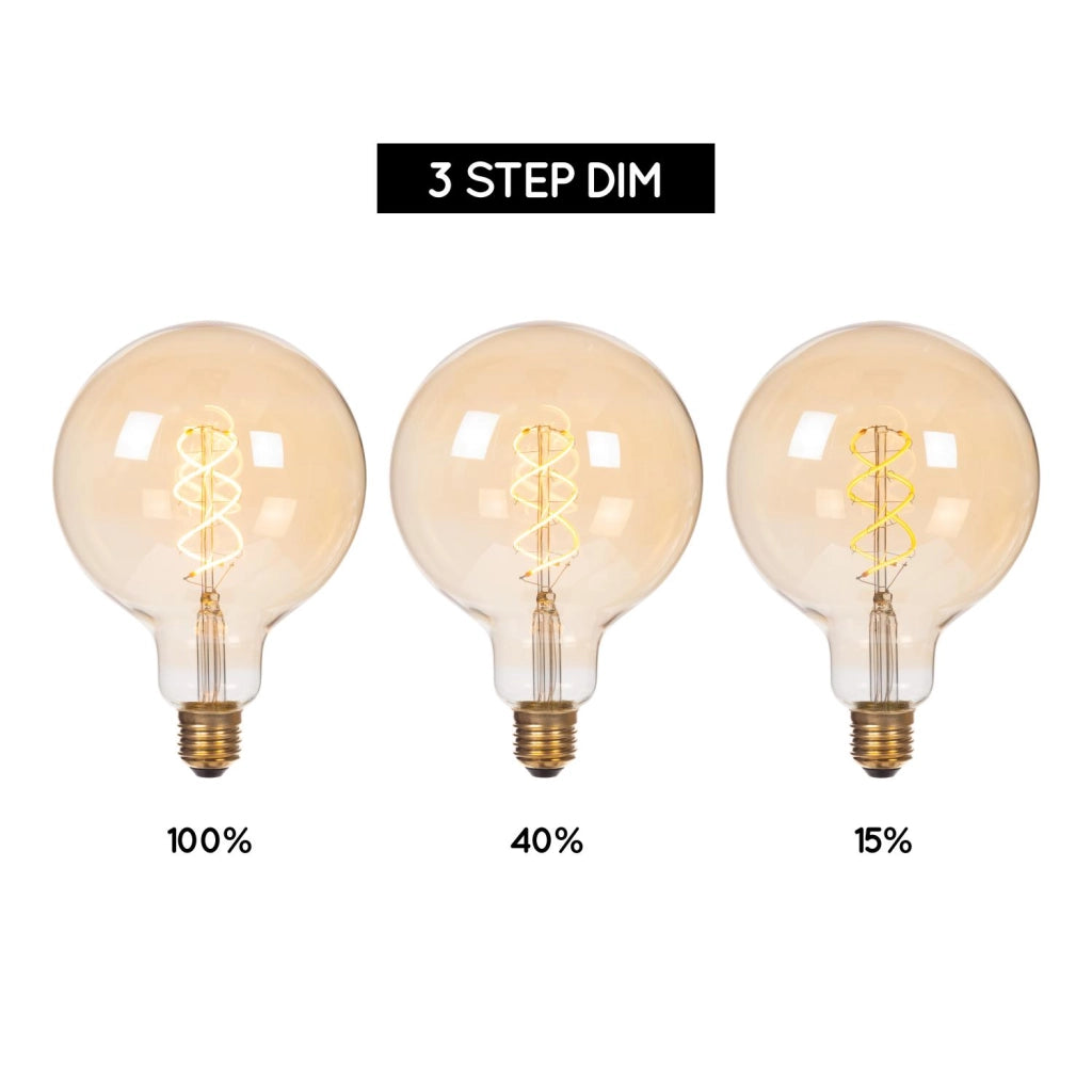 Lampadina LED filament E27 4,9W ambra sfera Lucide
