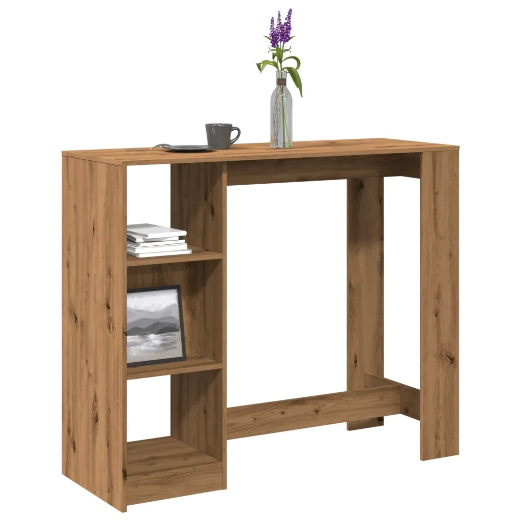 Tavolo Bar con Ripiano Rovere 124x46x103,5 cm Multistrato 854399