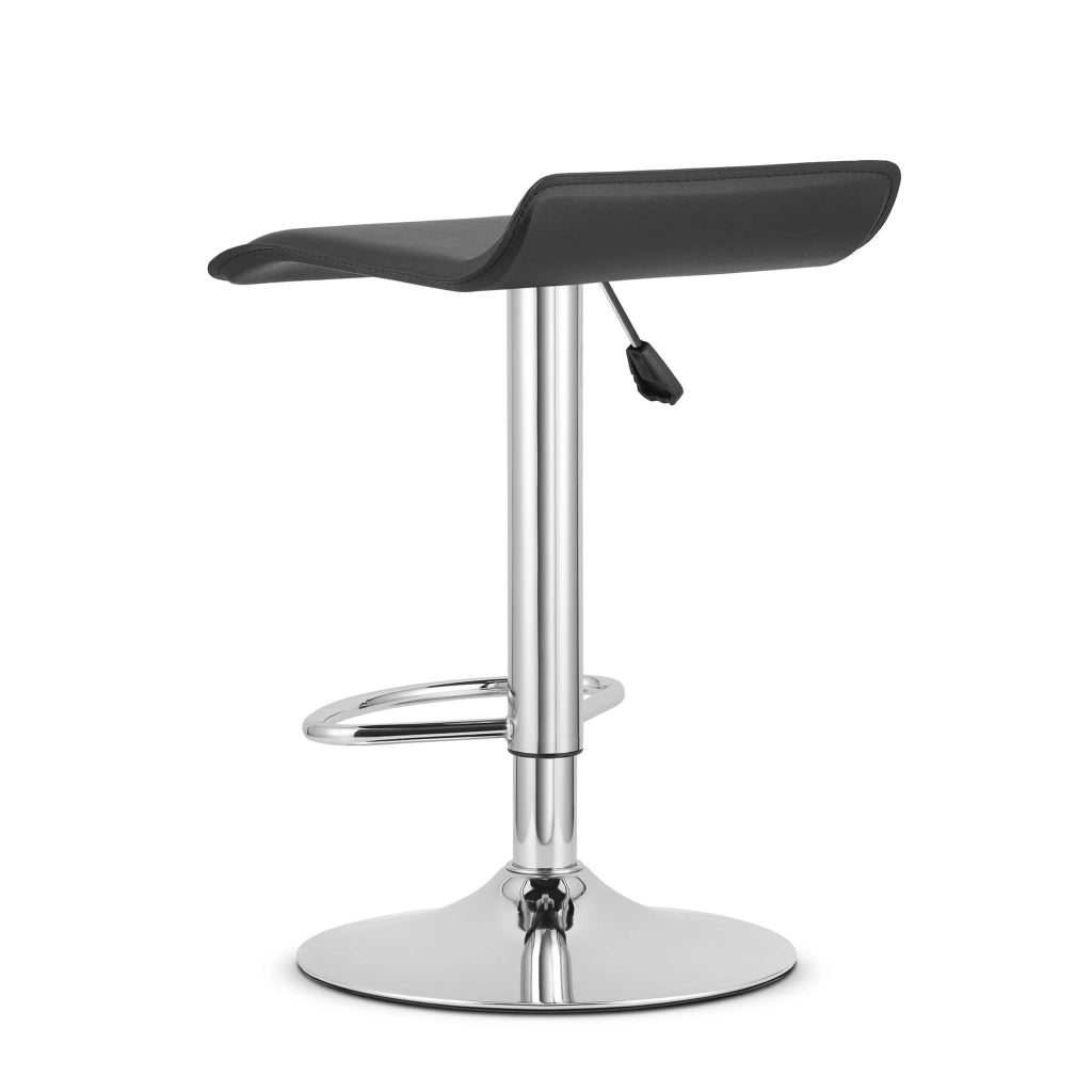 Sgabello girevole VALORA FORT - Ecopelle nera / Base cromata x 2