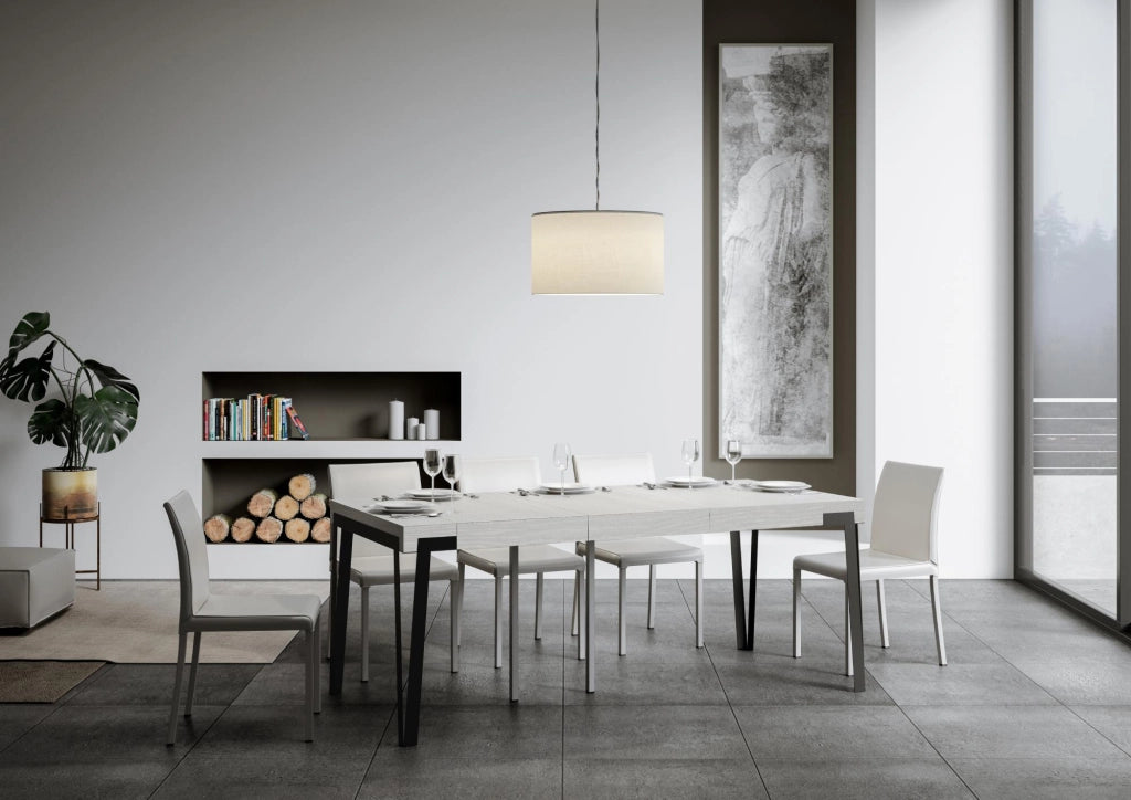 Consolle Allungabile 90-300x40x77 cm in Nobilitato Bianco
