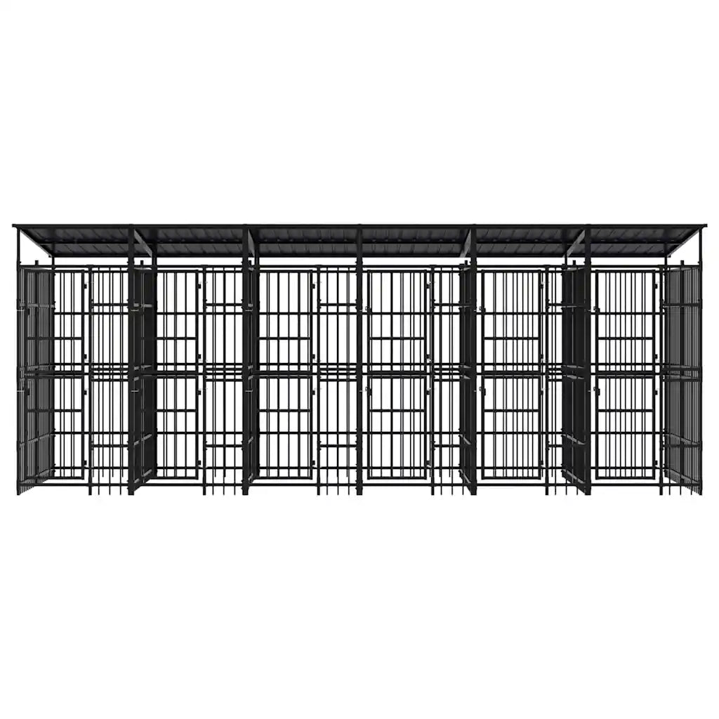 Gabbia per Cani da Esterno con Tetto in Acciaio 11,06 mÂ² cod mxl 44271