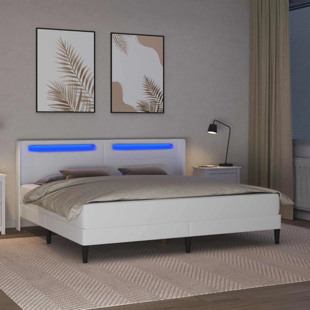 Struttura letto con materasso Bianco 180 x 200 cm Similpelle 3414920