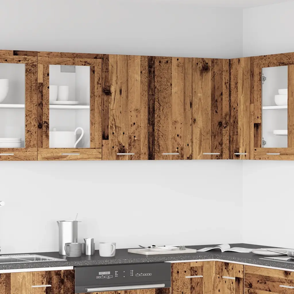 Pensile da Cucina-Mobile Cucina da Parete ¡°Lyon¡± Legno Antico 60x31x60 cm