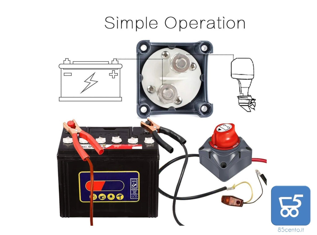 Batteria Master Switch 12 V/24 V Interruttore Isolatore Spegnimento Batteria Auto