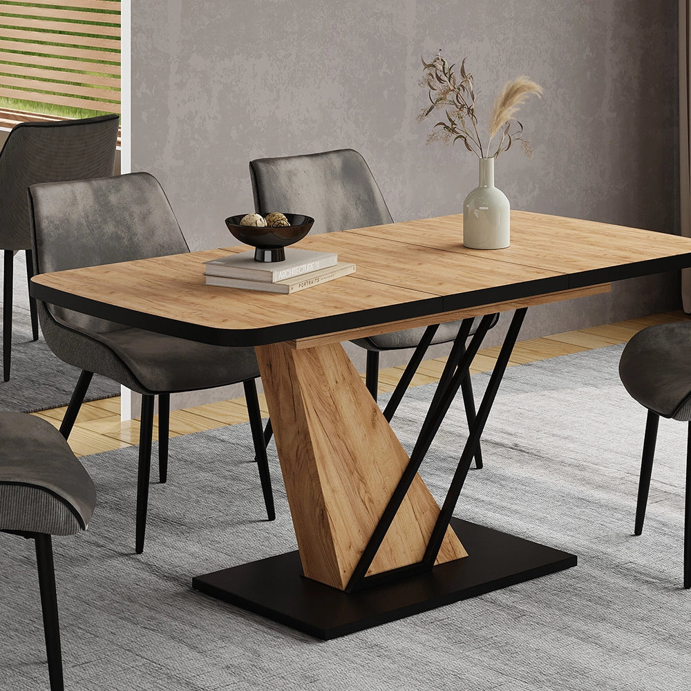 Vicco tavolo da pranzo allungabile Nero/quercia 120 x 80 cm estensibile