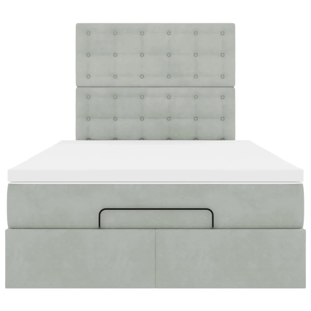 Struttura Letto Pouf con Materassi 120x190 cm Velluto