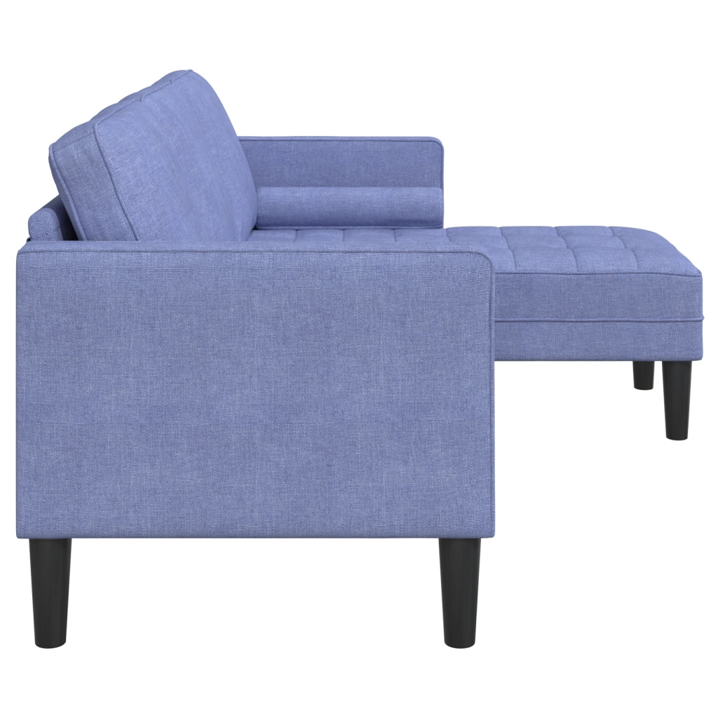 Divano L-Shaped a 3 Posti Blu Jeans 160 cm Tessuto