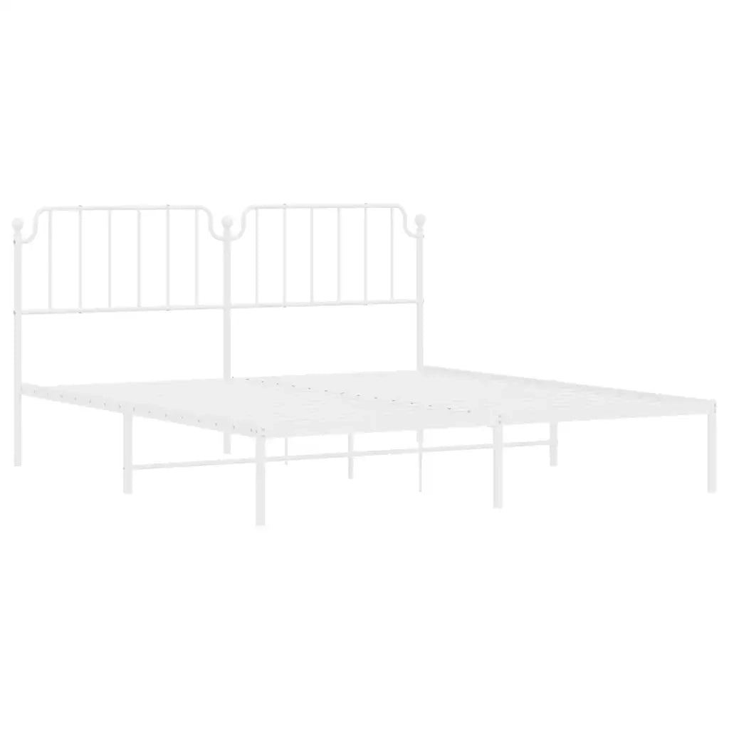 Giroletto con Testiera Metallo Bianco 183x213 cm 373941
