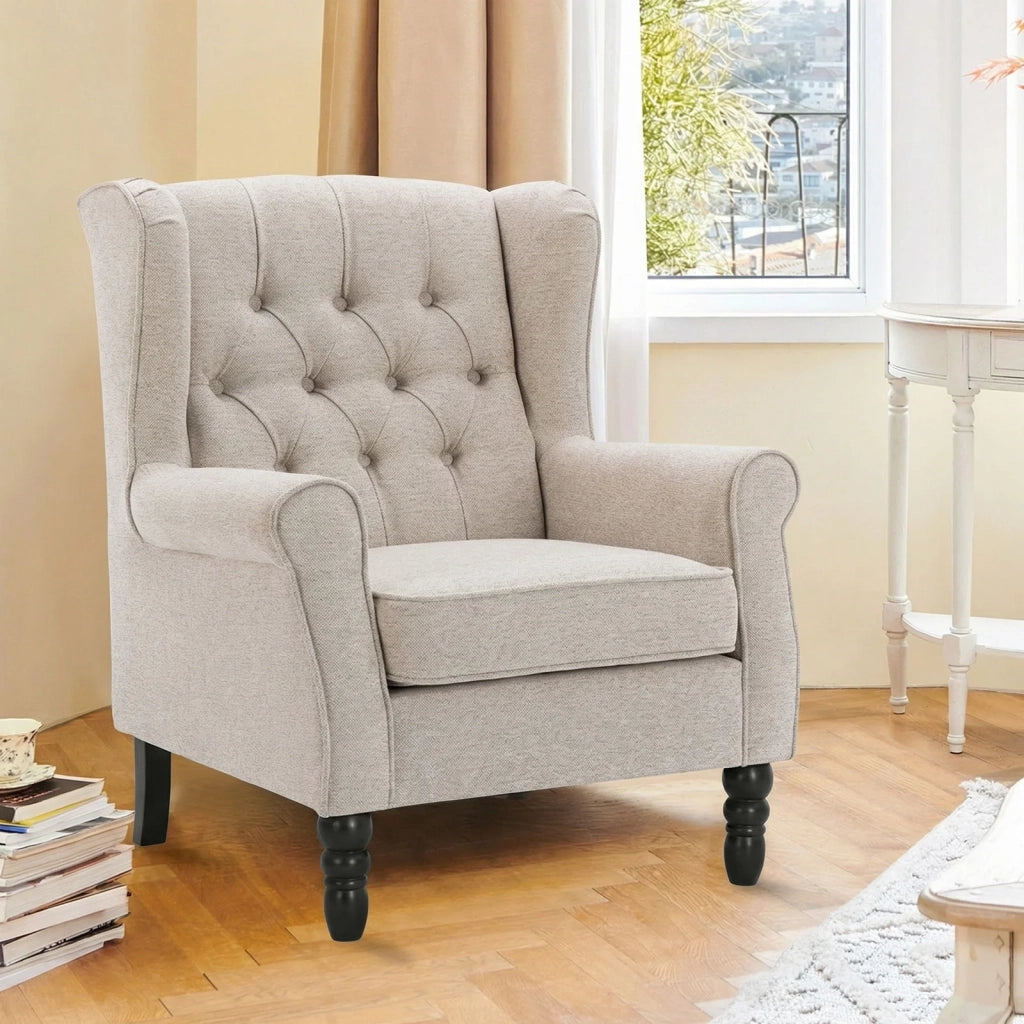 Poltrona Design Minimalista, Comfort e Stile per Interni Moderni - Beige