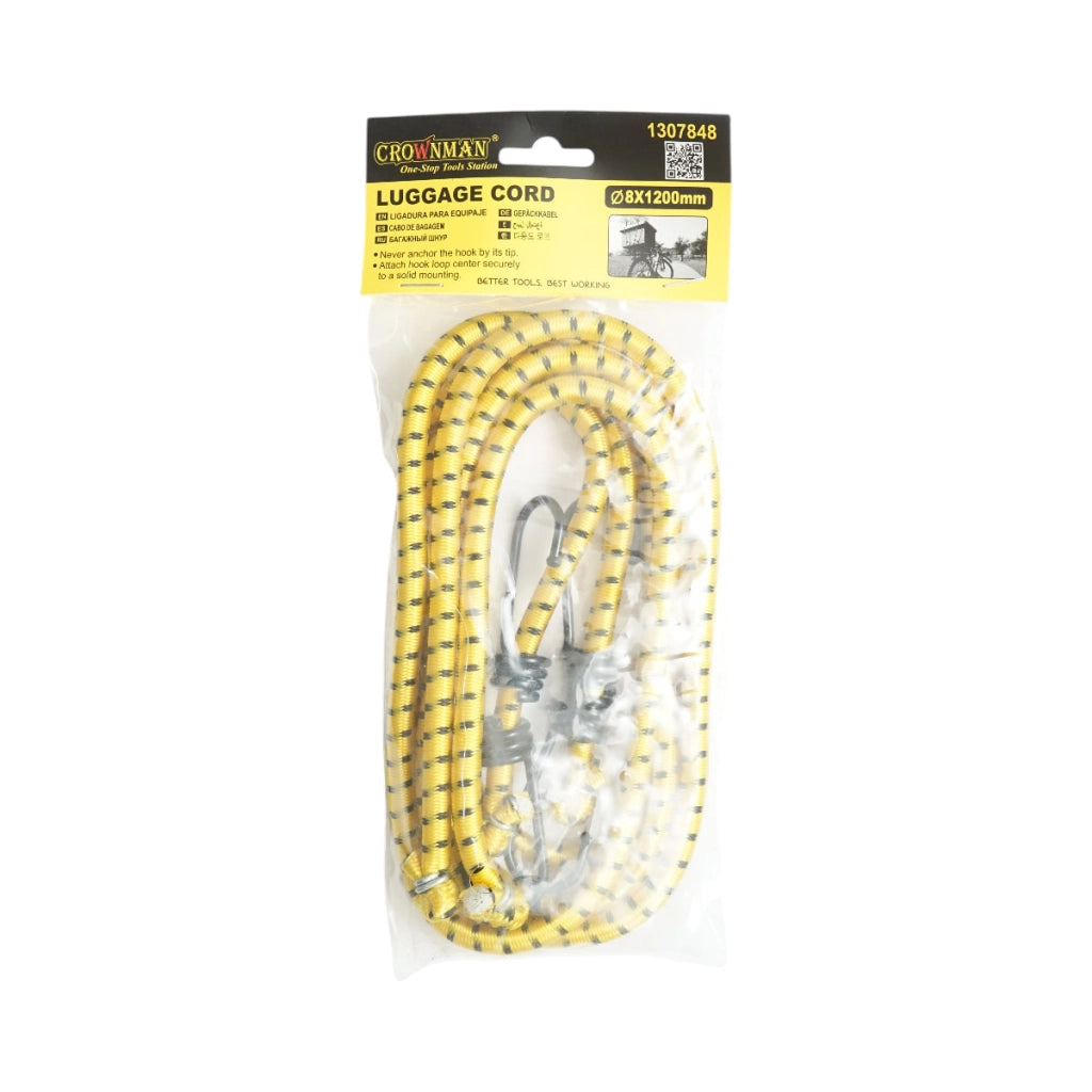 Set di 2 corde elastiche con ganci 8x1200mm per l'ancoraggio del carico Crownman