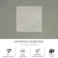 Poltrona a Dondolo da Giardino con Poggiatesta e Tasca Laterale, 150x62x88 cm, Nero e Grigio