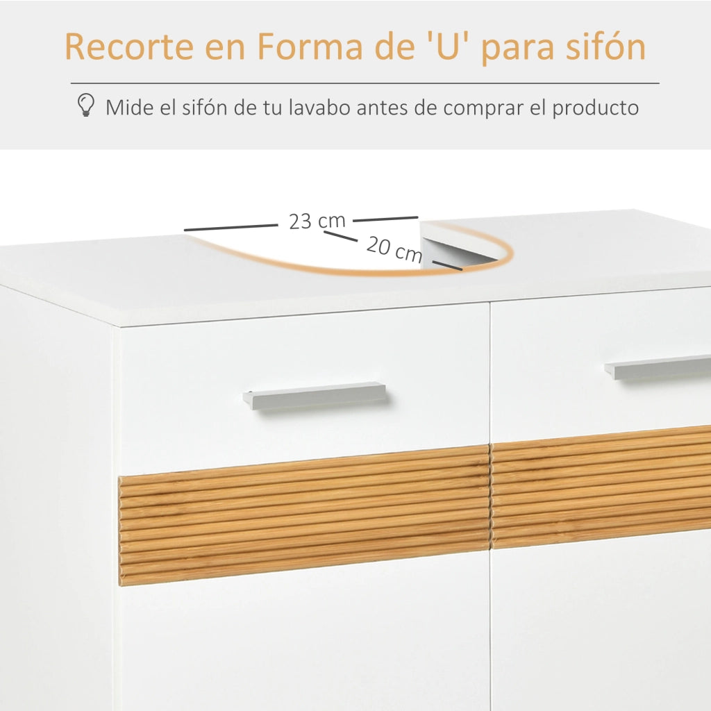 Mobile Sottolavabo Bagno ¨C zephmum ¨C Legno 60x30x60,5 cm Bianco