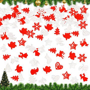 Decorazioni per Natale in legno - Mini fiocchi di neve - Hangers per albero di Natale - Decorazioni per tavolo - Attività di fai da te per decorare - Materiale in legno di alta qualità - Kit di 100 pezzi