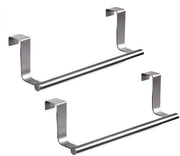 Sostegno asciugamani in acciaio inossidabile - Sostegno asciugamani senza perforazione - Sostegno asciugamani per porta - Cucina/bagno - 2 pezzi - 23 cm - Sostegno asciugamani