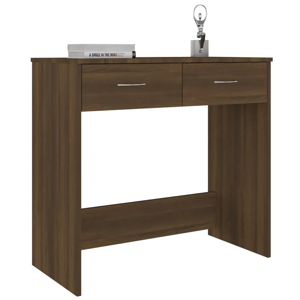 Scrivania | Tavolo da Ufficio Rovere Marrone 80x40x75 cm in Legno Multistrato