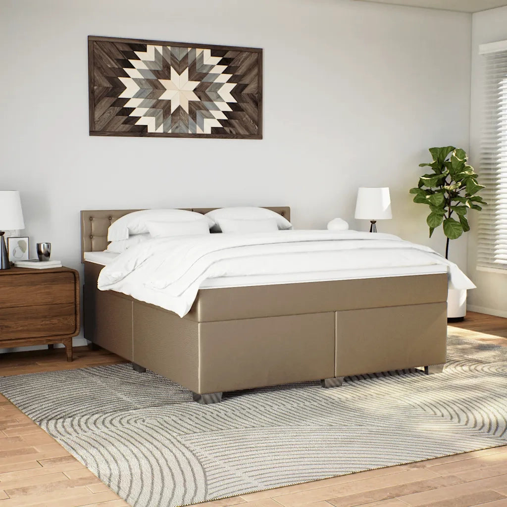 Giroletto a Molle con Materasso Cappuccino 180x200cm Similpelle 3288435
