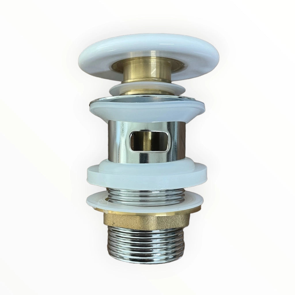 Piletta click clack da 1 1/4 con troppo pieno, e tappo in ceramica