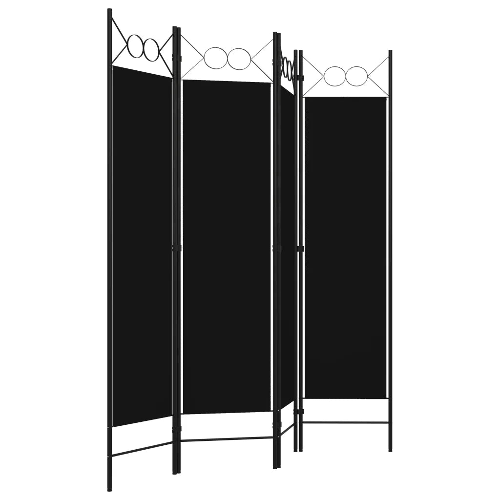 Paravento a 4 Pannelli Nero 160x180 cm 320705