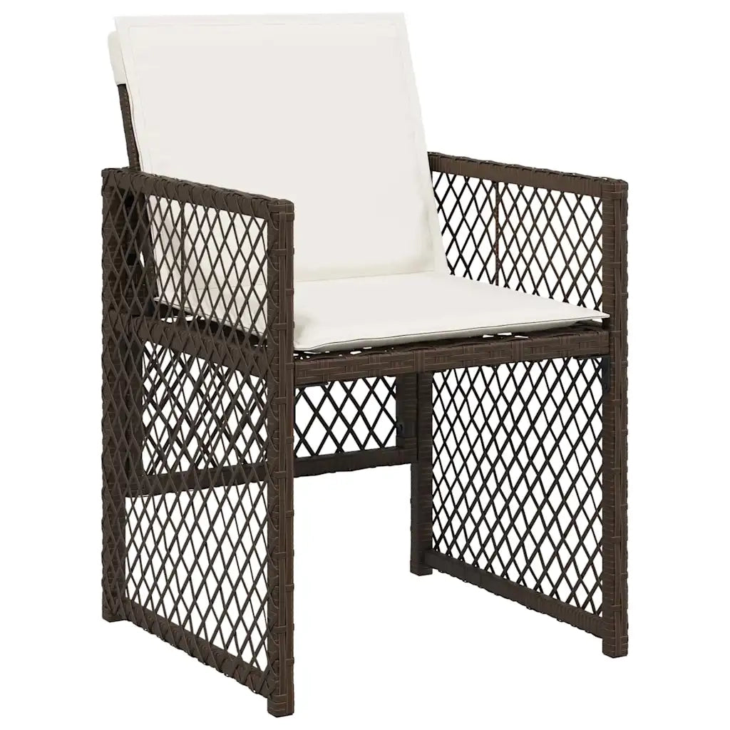 Set da Pranzo per Giardino 5 pcs Marrone polyrattan 3380629