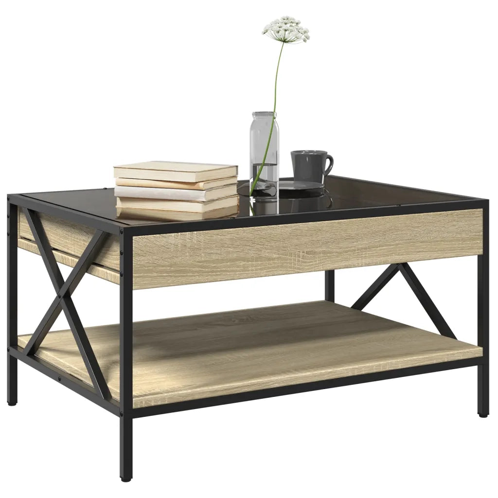 Tavolino da Salotto con LED Infinity Rovere Sonoma 70x50x38 cm 847703
