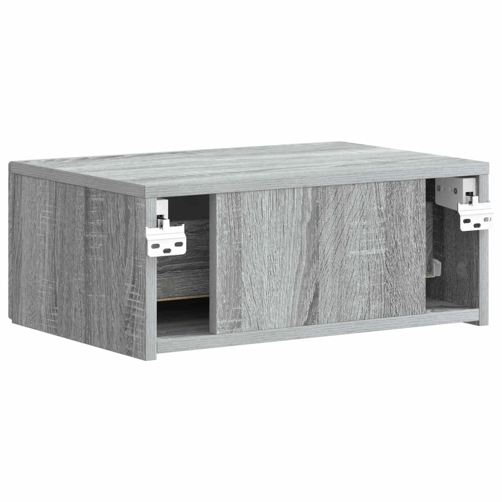 Mobiletto da notte a muro 2 pcs Grigio Sonoma 49 x 34,5 x 20 cm