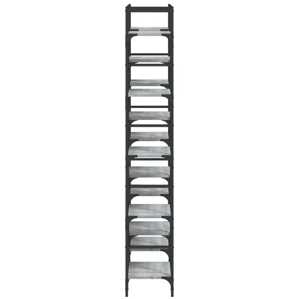 Libreria-Scaffale per Libri-Mobile di Stoccaggio Grigio Sonoma 127,5x28,5x172,5 cm in Legno Multistrato