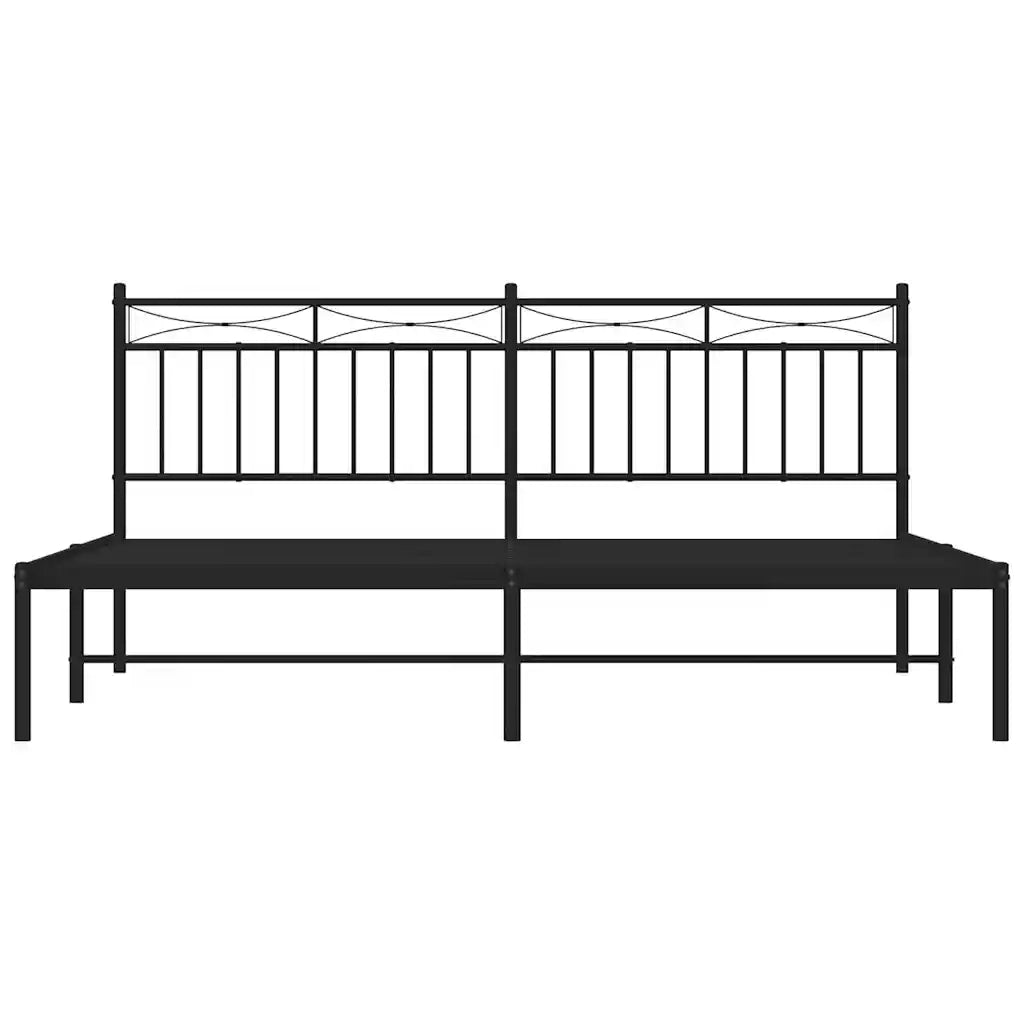 Giroletto con Testiera in Metallo Nero 183x213 cm 373696