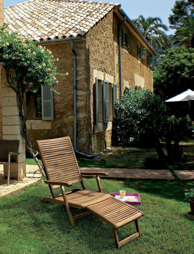 Lettino Poltrona Sedia Sdraio Steamer Legno Giardino Chaise Longue Esterno Noemi