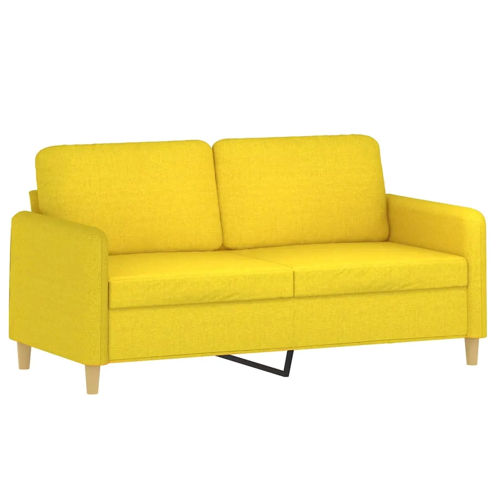 Divano a 2 Posti Giallo Chiaro 140 cm in Tessuto 359483