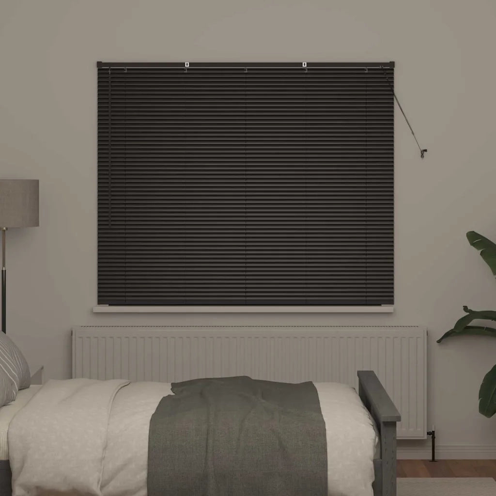vidaXL Tenda per Finestra con tende Nero Alluminio